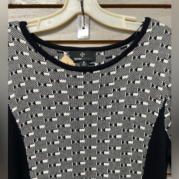 Ronni Nicole Black and White Geometric Mini Dress - Picture 2 of 7